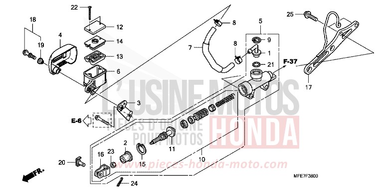 REAR BRAKE MASTERCYLINDER de Shadow Aero CANDY BLAZE ORANGE (YR196) 2010